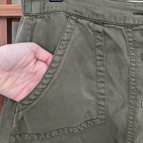 Unpublished (Stich Fix) Army Green Button up Skirt - Picture 3 of 5